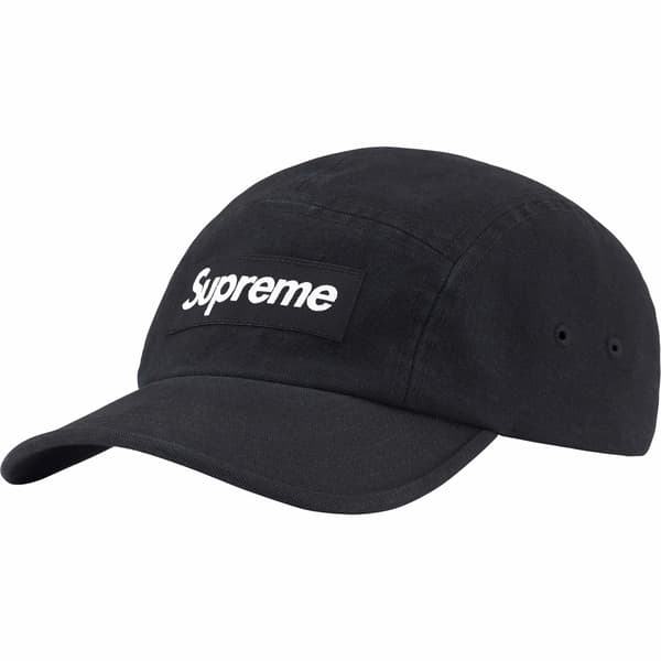 Supreme Washed Canvas Camp Cap - Black (front)