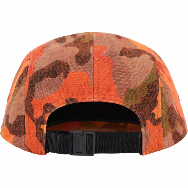 Supreme Washed Canvas Camp Cap - Orange Camo (front)