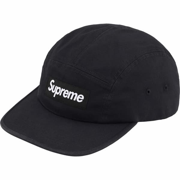 Supreme Washed Chino Twill Camp Cap - Black (front)