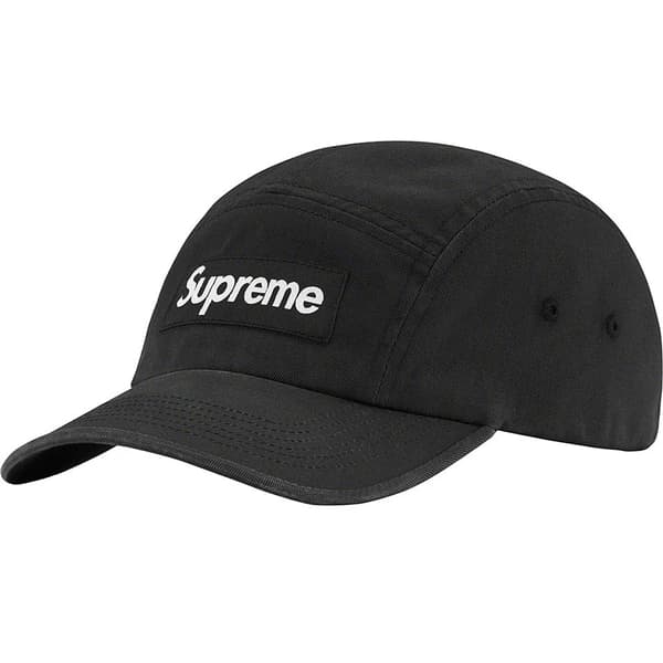 Supreme Washed Chino Twill Camp Cap - Black (front)