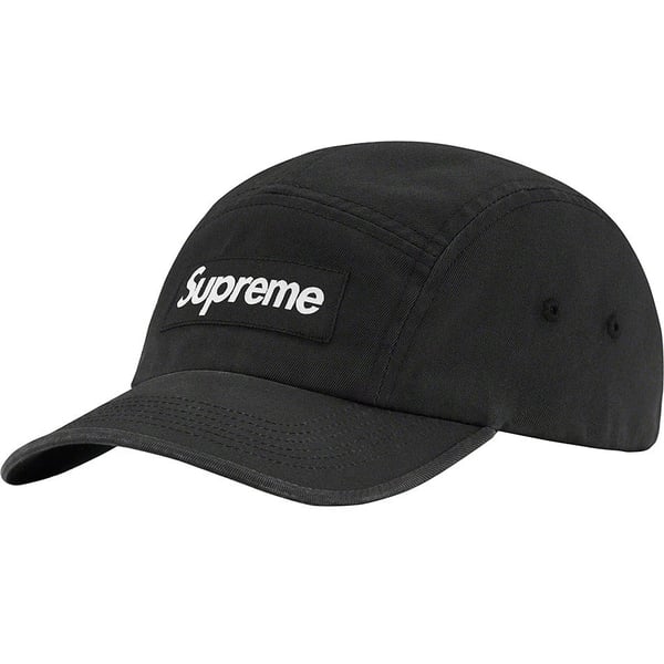 Supreme Washed Chino Twill Camp Cap - Black (front)