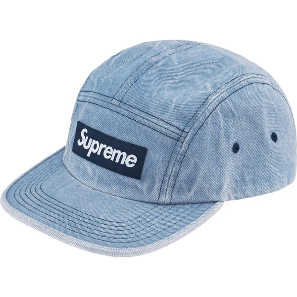 Supreme Washed Chino Twill Camp Cap - Denim (front)