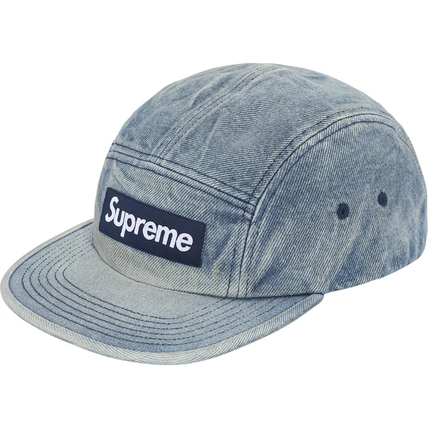 Supreme Washed Chino Twill Camp Cap - Denim (front)