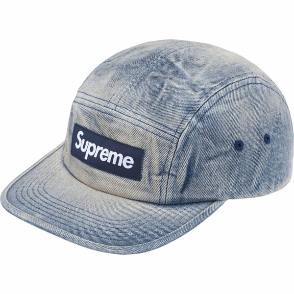 Supreme Washed Chino Twill Camp Cap - Dirty Indigo (front)