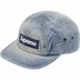 Supreme Washed Chino Twill Camp Cap - Dirty Indigo (front)