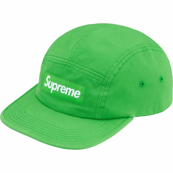 Supreme Washed Chino Twill Camp Cap - Green (front)