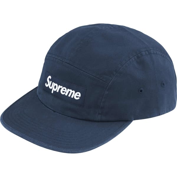 Supreme Washed Chino Twill Camp Cap - Navy (front)