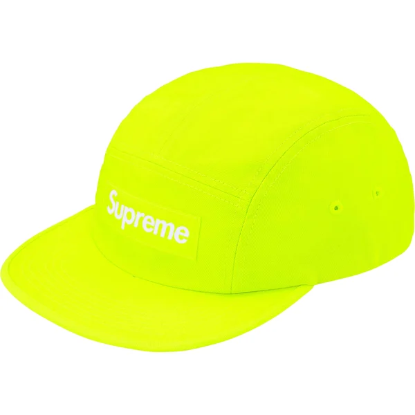 Supreme Washed Chino Twill Camp Cap - Neon Yellow (front)