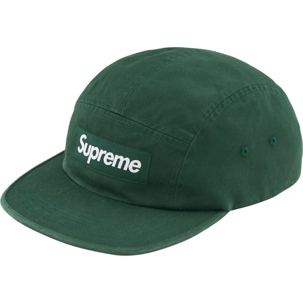 Supreme Washed Chino Twill Camp Cap - Pine Green (front)