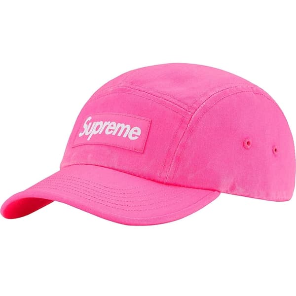 Supreme Washed Chino Twill Camp Cap - Pink (front)