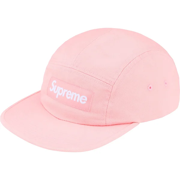 Supreme Washed Chino Twill Camp Cap - Pink (front)