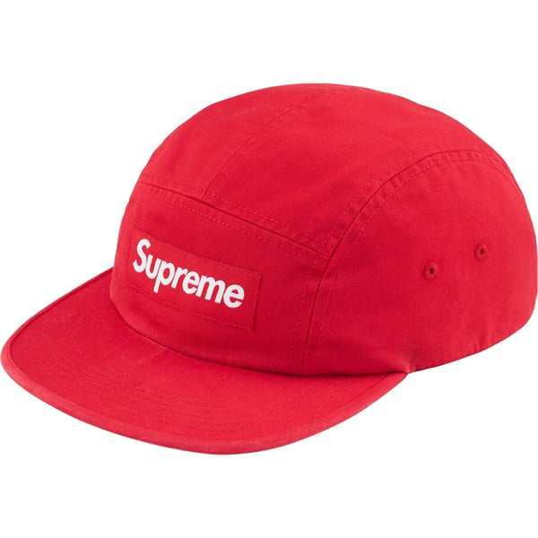 Supreme Washed Chino Twill Camp Cap - Red (front)