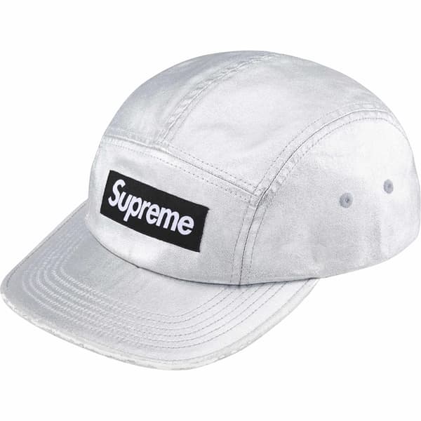 Supreme Washed Chino Twill Camp Cap - Silver (front)