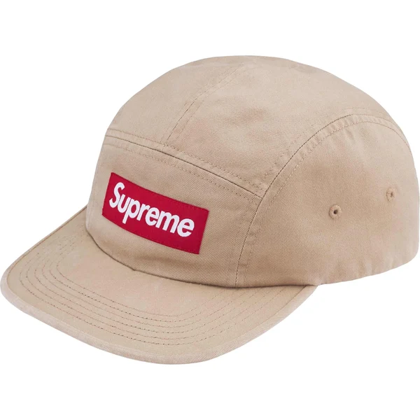 Supreme Washed Chino Twill Camp Cap - Tan (front)