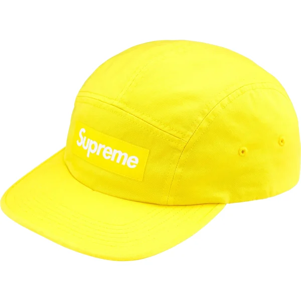 Supreme Washed Chino Twill Camp Cap - Yellow (front)