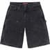 Supreme Washed Corduroy Double Knee Painter Short - Black (front)