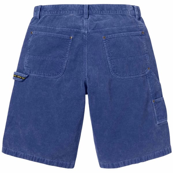 Supreme Washed Corduroy Double Knee Painter Short - Blue (front)