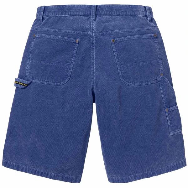 Supreme Washed Corduroy Double Knee Painter Short - Blue (front)