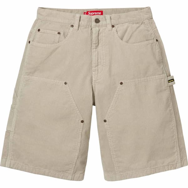 Supreme Washed Corduroy Double Knee Painter Short - Tan (front)