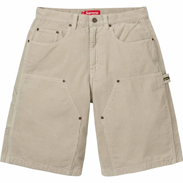 Supreme Washed Corduroy Double Knee Painter Short - Tan (front)