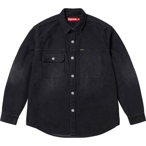Supreme Washed Corduroy Shirt - Black (front)