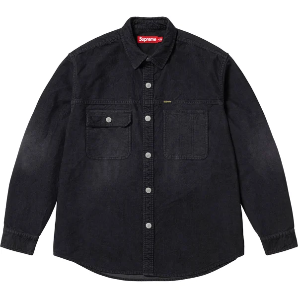 Supreme Washed Corduroy Shirt - Black (front)