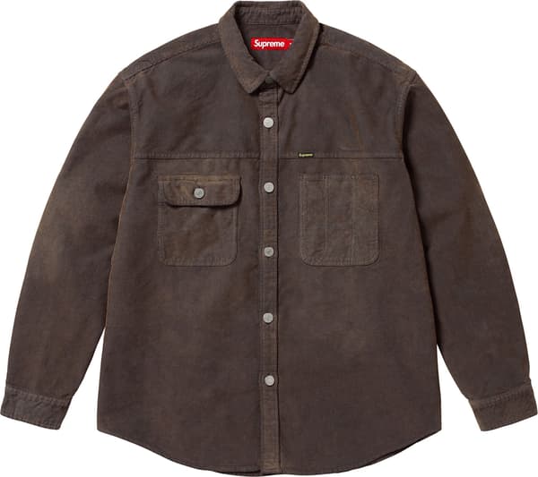 Supreme Washed Corduroy Shirt - Brown (front)