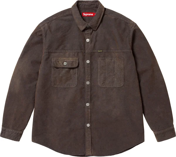 Supreme Washed Corduroy Shirt - Brown (front)