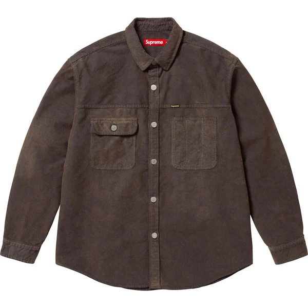 Supreme Washed Corduroy Shirt - Brown (front)