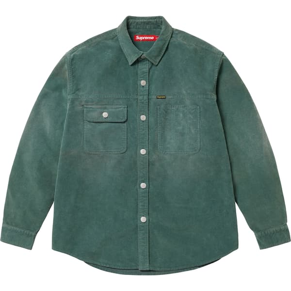 Supreme Washed Corduroy Shirt - Sage (front)