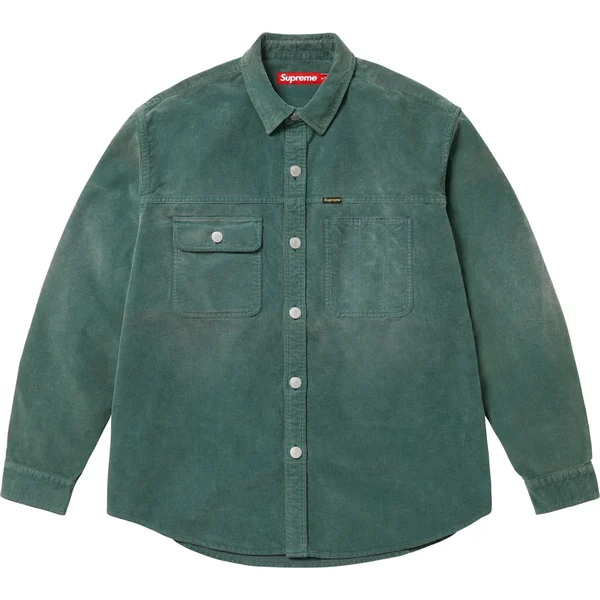 Supreme Washed Corduroy Shirt - Sage (front)