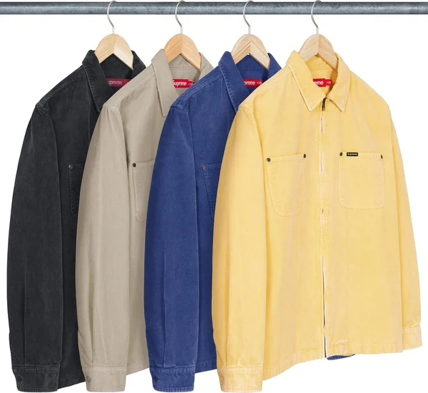 Supreme Washed Corduroy Zip Up Shirt - Product Image