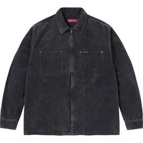 Supreme Washed Corduroy Zip Up Shirt Black