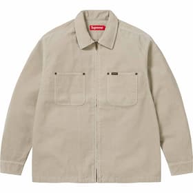 Supreme Washed Corduroy Zip Up Shirt Tan