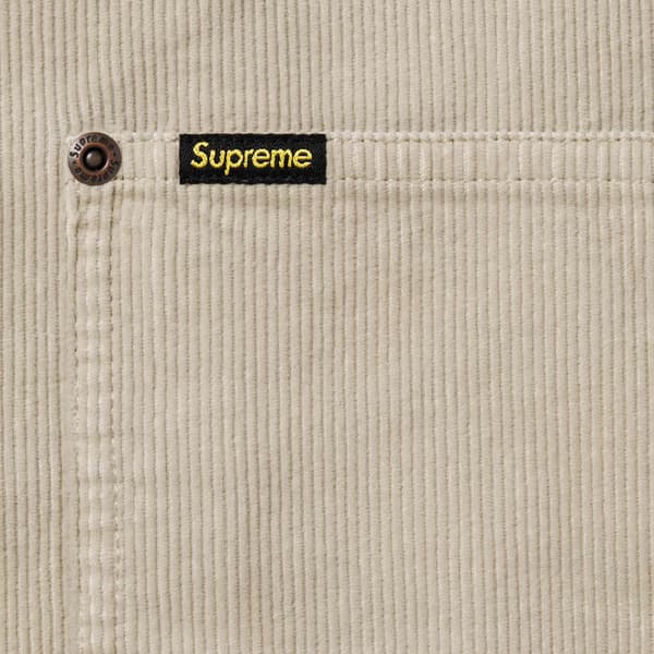 Supreme Washed Corduroy Zip Up Shirt - Tan (front)