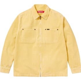 Supreme Washed Corduroy Zip Up Shirt Yellow