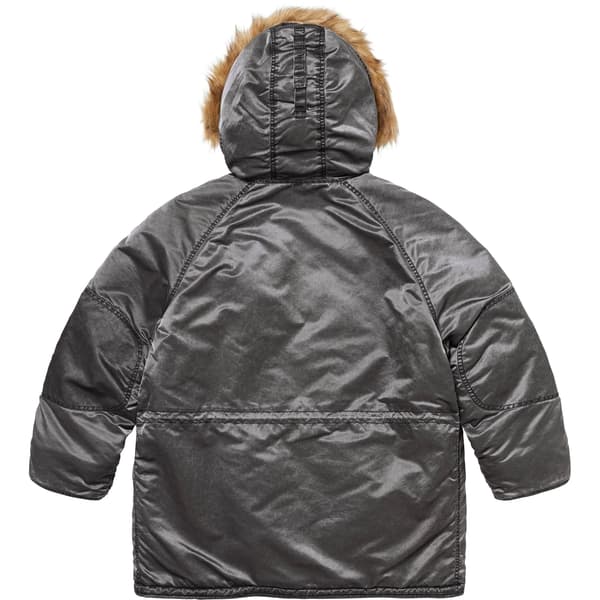 Supreme Washed Flight Satin N-3B Parka - Black (front)