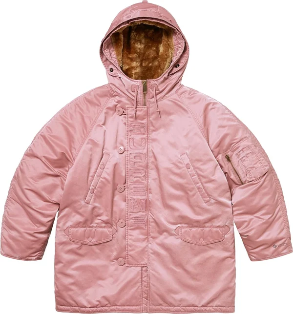 Supreme Washed Flight Satin N-3B Parka - Dusty Pink (front)