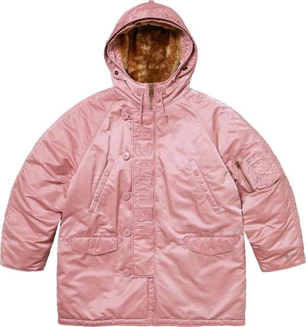 Supreme Washed Flight Satin N-3B Parka - Dusty Pink (front)