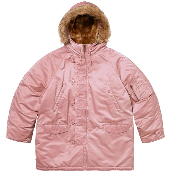 Supreme Washed Flight Satin N-3B Parka - Dusty Pink (front)