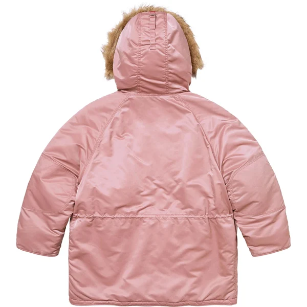 Supreme Washed Flight Satin N-3B Parka - Dusty Pink (front)