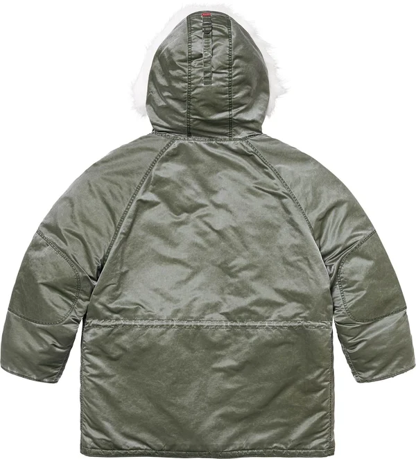 Supreme Washed Flight Satin N-3B Parka - Olive (front)