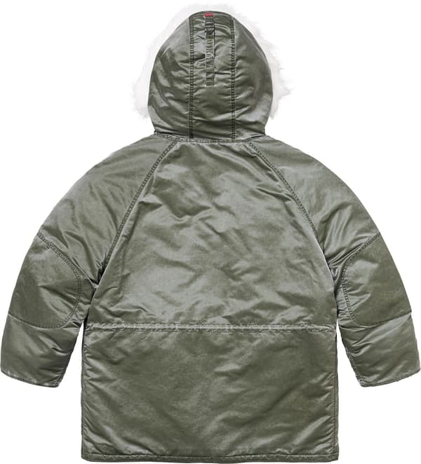 Supreme Washed Flight Satin N-3B Parka - Olive (front)
