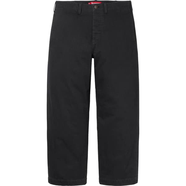 Supreme Washed Herringbone Chino Pant - Black (front)