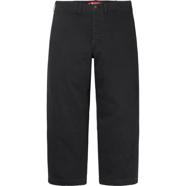 Supreme Washed Herringbone Chino Pant - Black (front)