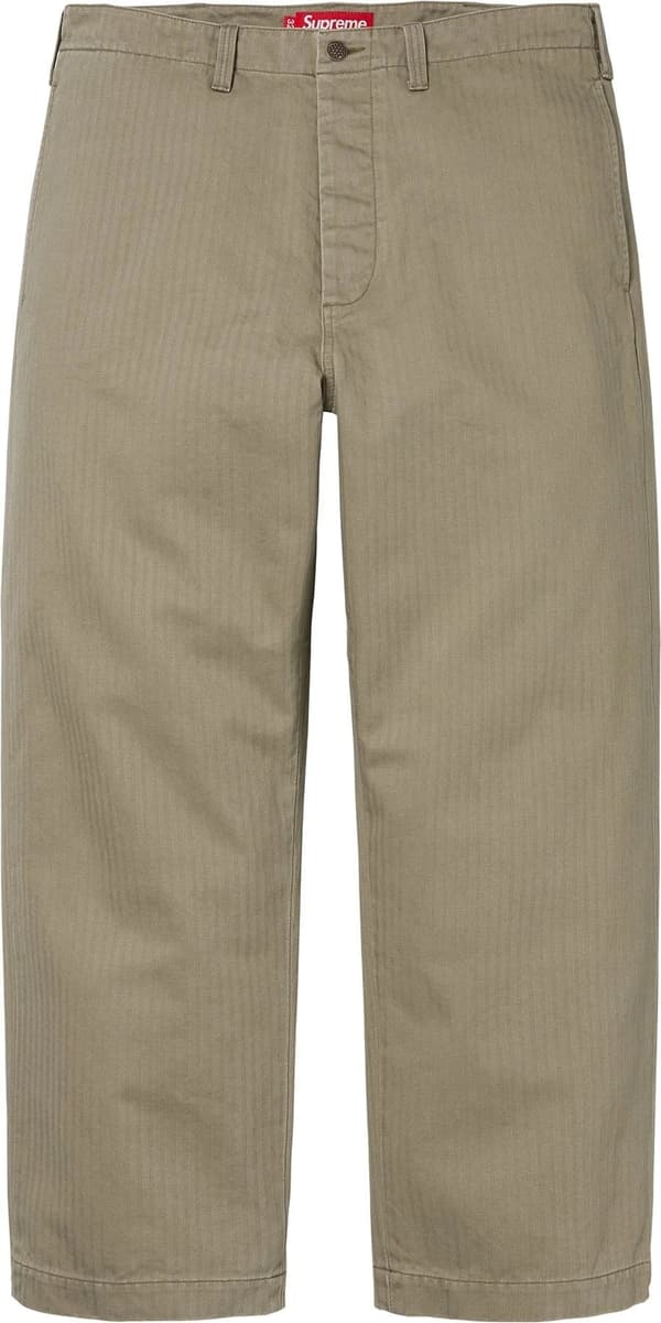 Supreme Washed Herringbone Chino Pant - Olive (front)