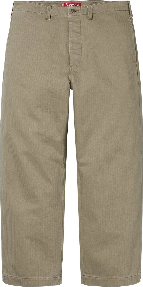 Supreme Washed Herringbone Chino Pant - Olive (front)