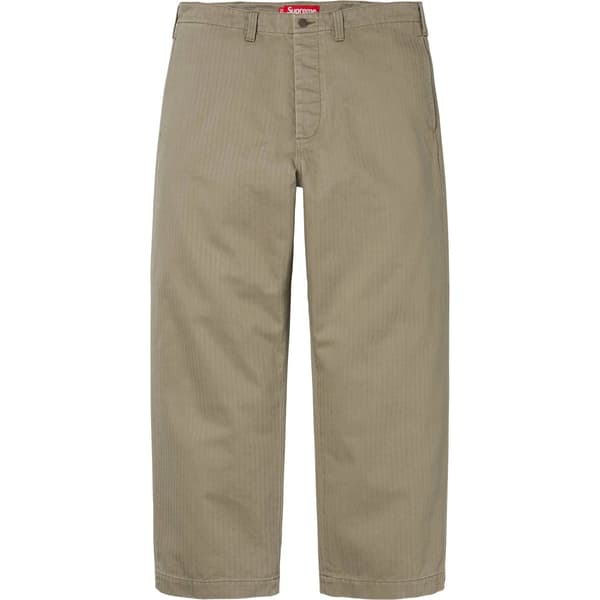 Supreme Washed Herringbone Chino Pant - Olive (front)