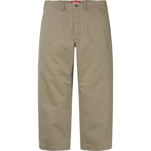 Supreme Washed Herringbone Chino Pant - Olive (front)