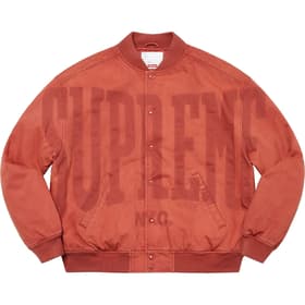 Supreme Washed Knockout Denim Varsity Jacket Rust